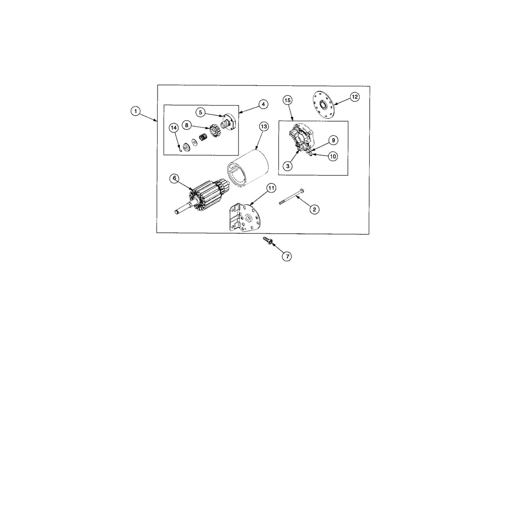 Starter Motor Diagram and Parts List for RZTSERIES  Cub Cadet Lawn Tractor